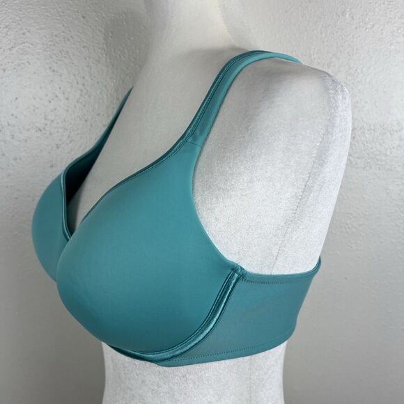 Vanity Fair Bra Women 36D Teal Padded Wired Convertible Strap Smooth T-Shirt Bra - Picture 3 of 13